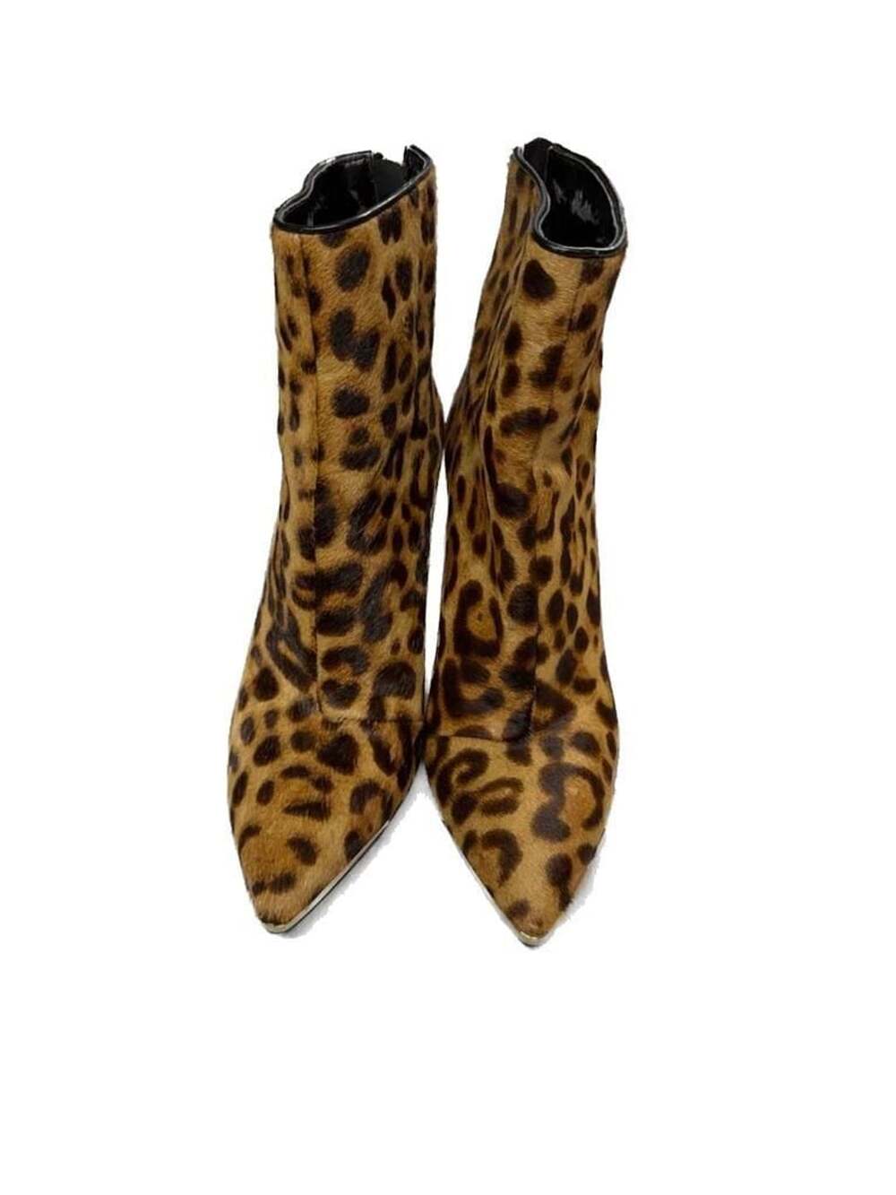 Nine West NWTurnstyle Leopard Print Cow Fur Ankle Boots Size 6M